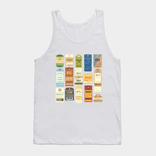 Vintage Luggage Tags Tank Top